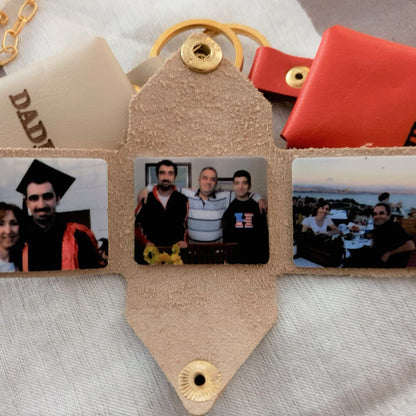 Personalized Photo Leather Envelope Keyring