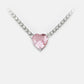 Diamond heart tennis necklace