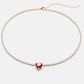 Diamond heart tennis necklace