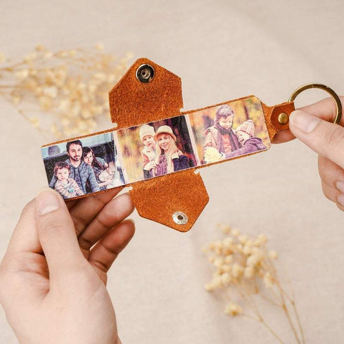 Personalized Photo Leather Envelope Keyring
