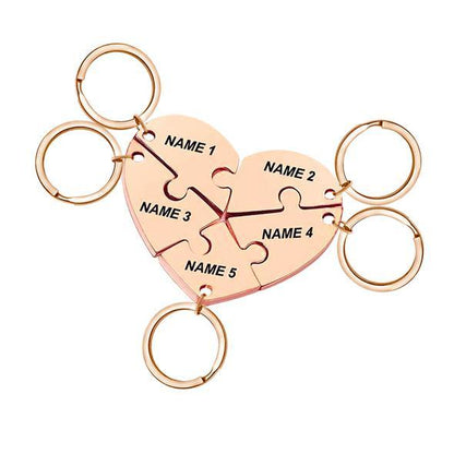 Personalized Heart Pendant Puzzle Necklace