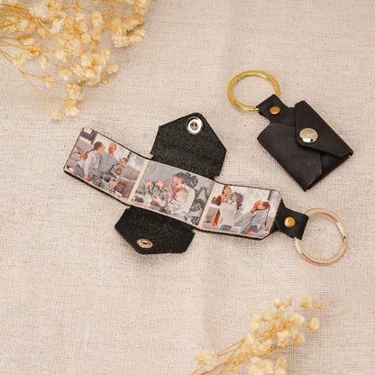 Personalized Photo Leather Envelope Keyring
