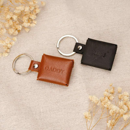Personalized Photo Leather Envelope Keyring