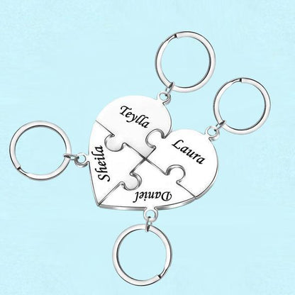 Personalized Heart Pendant Puzzle Necklace