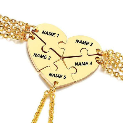 Personalized Heart Pendant Puzzle Necklace