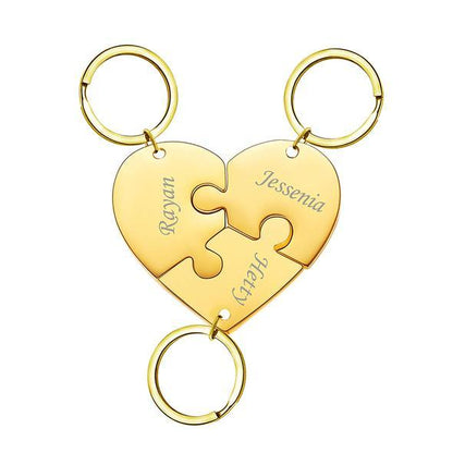 Personalized Heart Pendant Puzzle Necklace