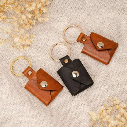 Personalized Photo Leather Envelope Keyring