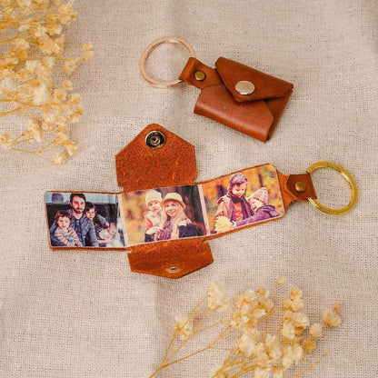 Personalized Photo Leather Envelope Keyring