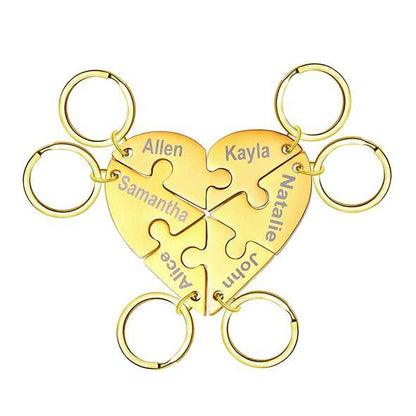 Personalized Heart Pendant Puzzle Necklace
