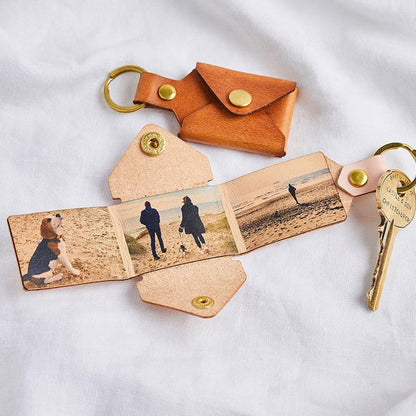 Personalized Photo Leather Envelope Keyring