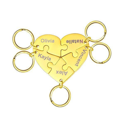Personalized Heart Pendant Puzzle Necklace