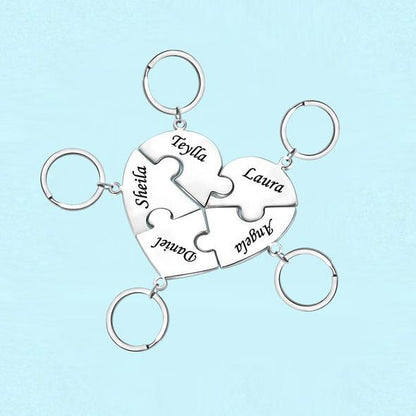 Personalized Heart Pendant Puzzle Necklace