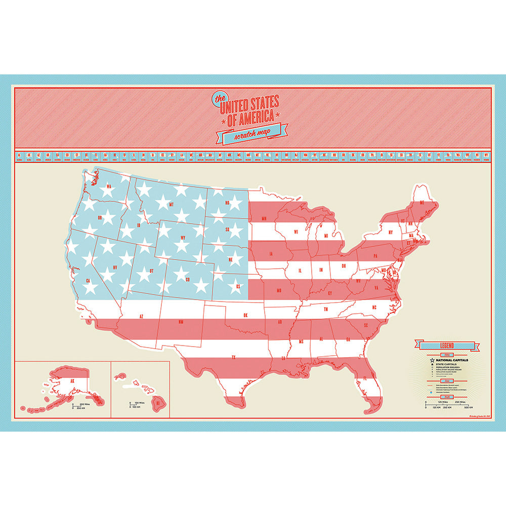 50% OFF⭐️Scratch Off Map Of the United States.