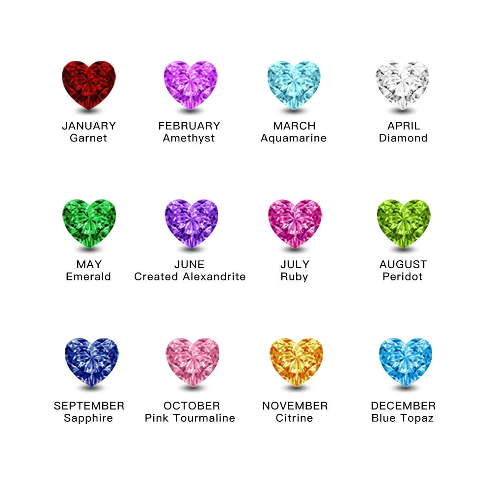 💕Personalized Names Heart Necklace With Birthstones